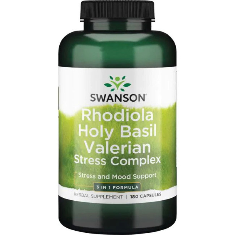 Rhodiola Holy Basil Valerian Stress Complex 180 капсули | Swanson