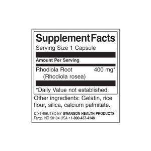 Родиола (Rhodiola Rosea Root) 400 мг 100 капсули | Swanson