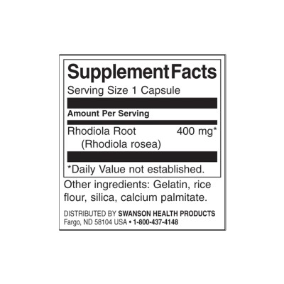 Родиола (Rhodiola Rosea Root) 400 мг 100 капсули | Swanson Родиола (Rhodiola Rosea Root) 400 мг 100 капсули | Swanson