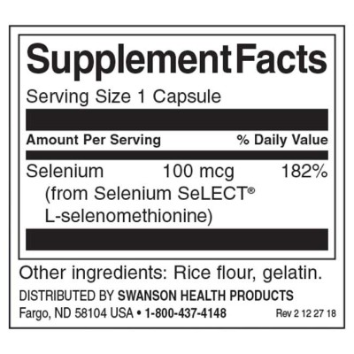 Selenium (L-Selenomethionine) 100 мкг 200 капсули | Swanson Selenium (L-Selenomethionine) 100 мкг 200 капсули | Swanson
