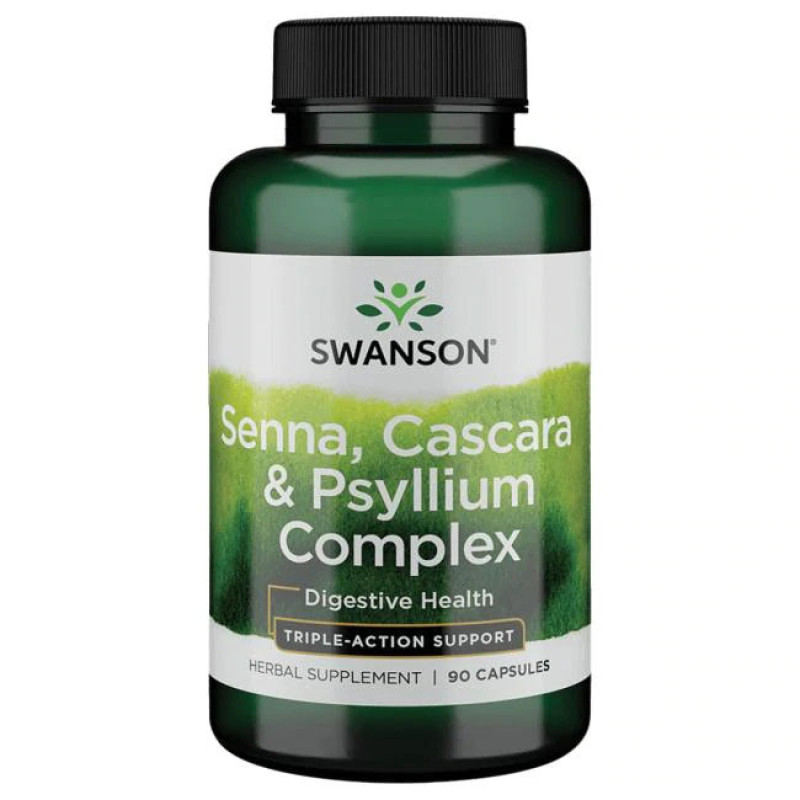 Senna Psyllium Cascara Complex 90 капсули | Swanson