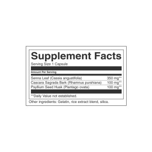 Senna Psyllium Cascara Complex 90 капсули | Swanson