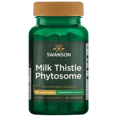 Siliphos Milk Thistle Phytosome 300 мг 60 капсули | Swanson Поддържа здравата функция на черния дроб Има антиоксидантни свойства Поддържа естествения процес на детоксикация на организма Насърчава здравосло Siliphos Milk Thistle Phytosome 300 мг 60 капсули