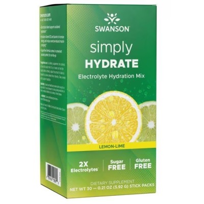 Simply HYDRATE Electrolyte Hydration Mix - Lemon-Lime 30 пакетчета | Swanson Simply HYDRATE Electrolyte Hydration Mix - Lemon-Lime 30 пакетчета | Swanson