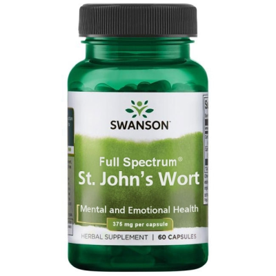 St. Johns Wort 375 мг 60 капсули Swanson Много подходящ за хора, подложени на ежедневен стрес и напрежение Срещу различни форми на депресия Добро средство за повишаване на настроението и положителните ем St. Johns Wort 375 мг 60 капсули Swanson Много подх