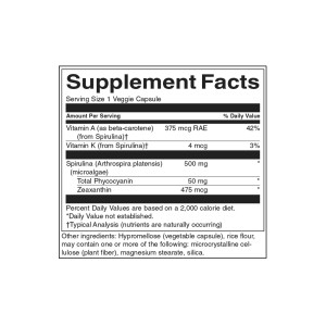 Standardized Spirulina Blue-Green Algae 500 мг 90 веге капсули | Swanson