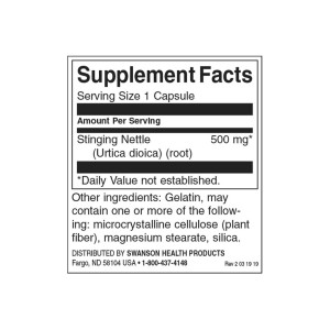 Stinging Nettle Root 500 мг 100 капсули | Swanson