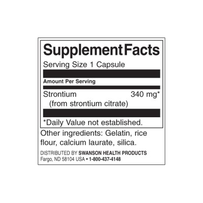 Strontium Citrate 340 мг 60 капсули | Swanson
