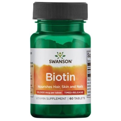 Timed-Release Biotin 10,000 мкг 60 таблетки | Swanson