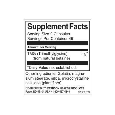 TMG (Trimethylglycine) 500 мг 90 капсули | Swanson TMG (Trimethylglycine) 500 мг 90 капсули | Swanson Подпомага сърдечното здраве, като намалява нивото на хомоцистеин Подобрява настроението и енергията Има антиоксидантни и противовъзпалителни св TMG (Trimethylglycine) 500 мг 90 капсули | Swanson Подпомага сърдечното здраве, като намалява нивото на хомоцистеин Подобрява настроението и енергията Има антиоксидантни и противовъзпалителни свойства Подп TMG (Trimethylglycine) 500 мг 90 капсули | Swanso
