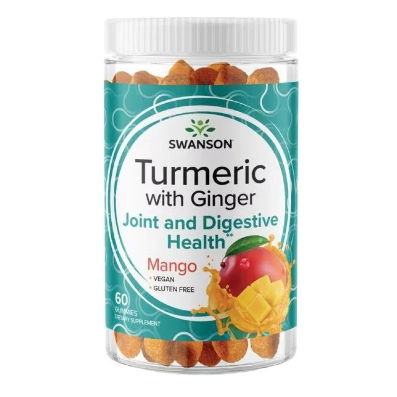Turmeric with Ginger Mango Flavor 60 дъвчащи таблетки | Swanson