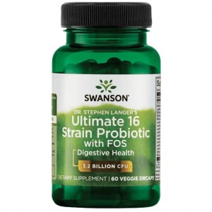 Ultimate 16 Strain Probiotic With FOS 60 веге капсули | Swanson Ultimate 16 Strain Probiotic With FOS 60 веге капсули | Swanson