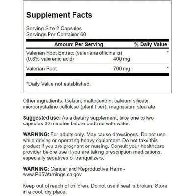 Valerian Root Extract 120 капсули | Swanson