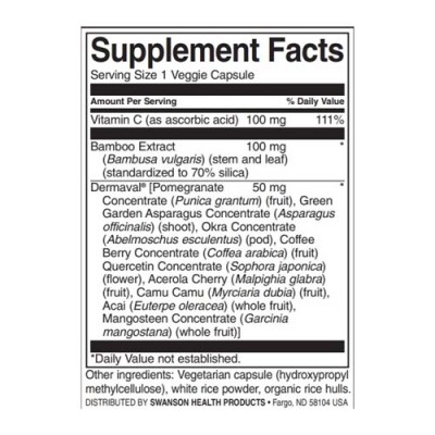 [Vegan Collagen Builder 60 веге капсули | Swanson Подпомага производството на колаген Намалява разграждането на еластин Доставя силициев диоксид, важен минерал за здравето на косата, кожата и ноктите Веган