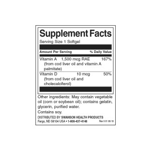 Vitamin A & D 250 Дражета | Swanson