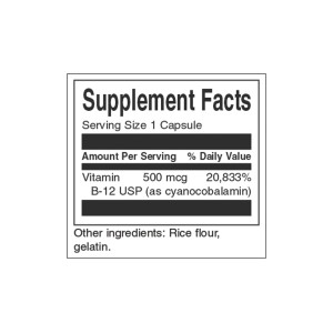 Vitamin B-12 500 мкг 30 Капсули | Swanson