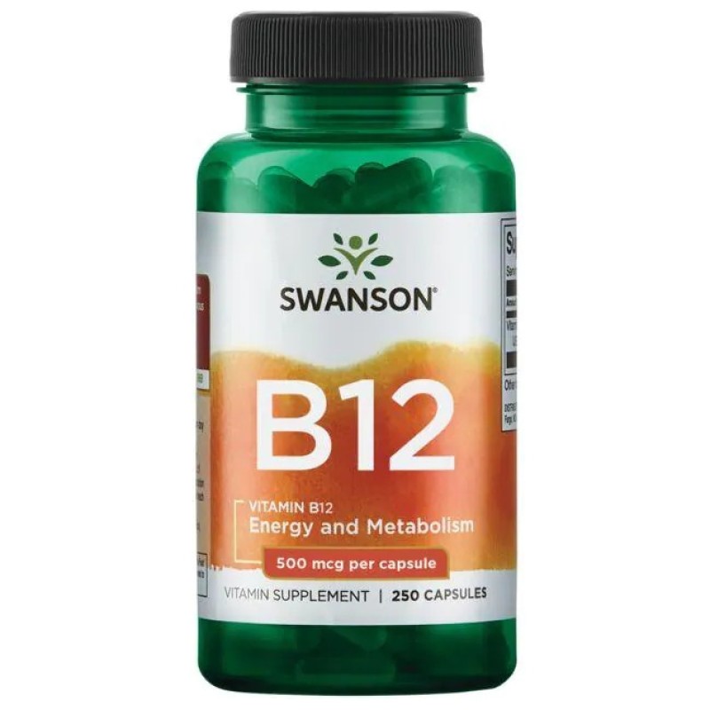 Vitamin B12 Cyanocobalamin 500 мкг 250 капсули | Swanson