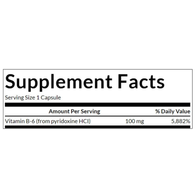 Vitamin B6 Pyridoxine 100 мг 100 капсули | Swanson