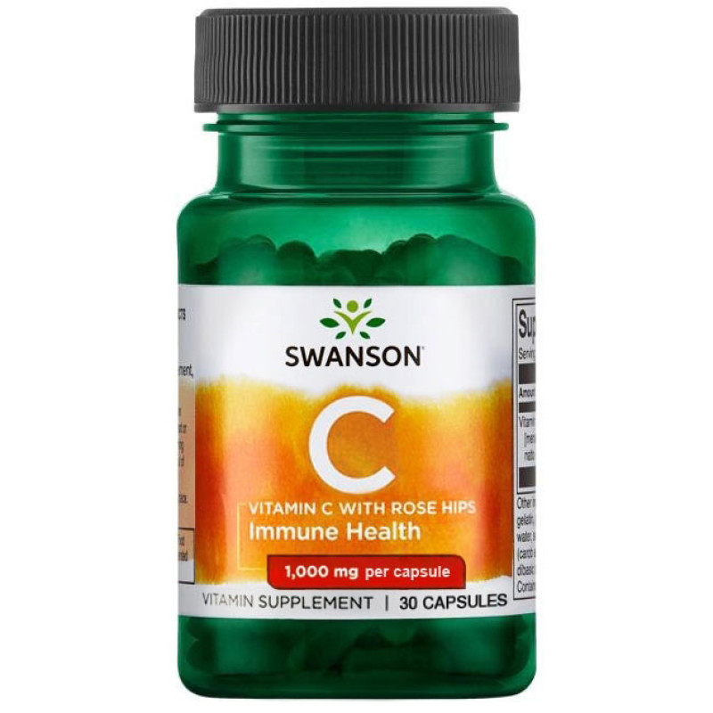 Vitamin C with Rose Hips 1000 мг 30 капсули | Swanson
