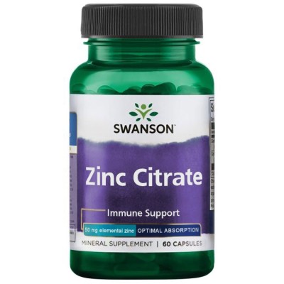 Zinc Citrate 50 мг 60 капсули | Swanson Zinc Citrate 50 мг 60 капсули | Swanson