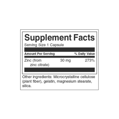 Zinc (Citrate) 30 мг 60 капсули | Swanson