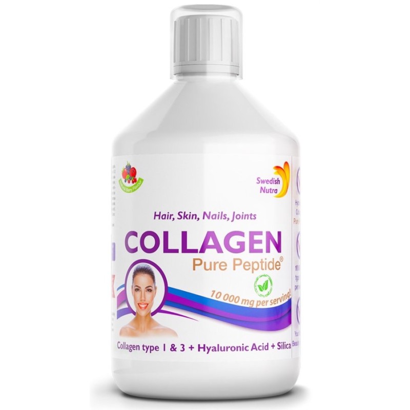 Liquid Collagen Types 1 & 3 with Hyaluronic Acid + Silica 500 мл  | Swedish Nutra