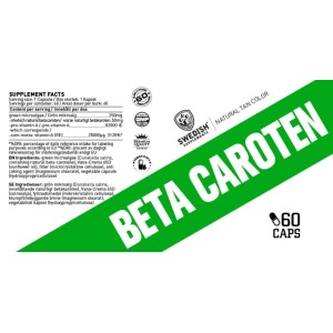 Beta Carotene Natural 25000 IU - 60 капсули | SWEDISH Supplements