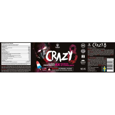 Crazy 8 / Extreme PreWorkout - Blue Ice Rocket 260 г | SWEDISH Supplements