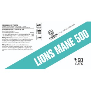 Lion's Mane 500 - 60 капсули | SWEDISH Supplements