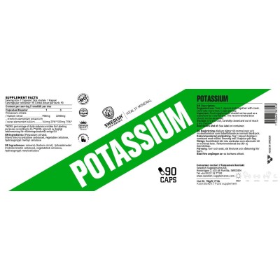 Potassium Citrate 166 mg - 90 капсули | SWEDISH Supplements Potassium Citrate 166 mg - 90 капсули | SWEDISH Supplements