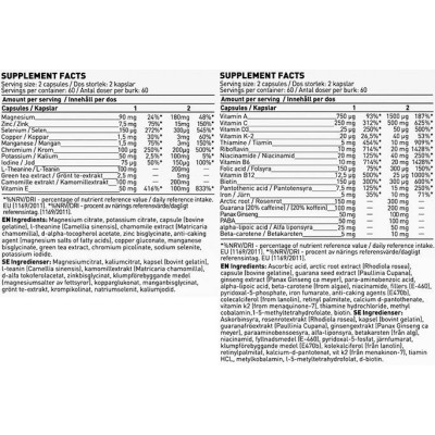 Vitamin Day Formula & Mineral Night Formula Complex - 2 x 120 капсули | SWEDISH Supplements Vitamin Day Formula & Mineral Night Formula Complex - 2 x 120 капсули | SWEDISH Supplements