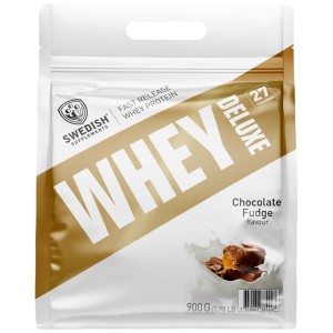 Whey Protein Deluxe - Шоколадов фъдж 900 г | SWEDISH Supplements