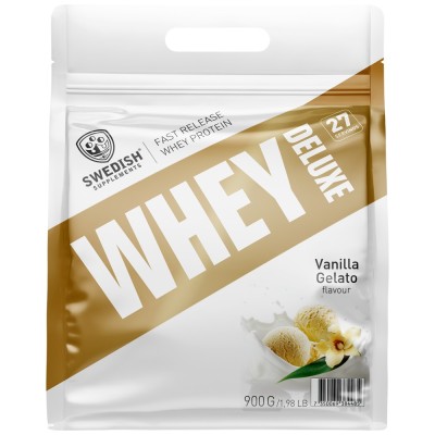 Whey Protein Deluxe - Ванилов сладолед 900 г | SWEDISH Supplements