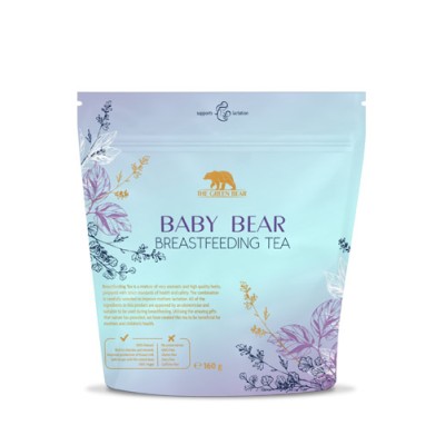 Baby Bear Breastfeeding Tea 160 гр | The Green Bear Подпомага лактацията при кърмещи майки Подходящ за употреба през целия период на кърмене Доставя важни витамини и минерали за майката и детето Облекчава Baby Bear Breastfeeding Tea 160 гр | The Green Bea
