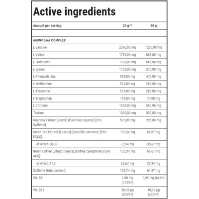 Gold Core Amino EAA | Essential Amino Acids - Череша 300 г | Trec Nutrition