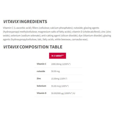 Vitavix Immunity Care | with Vitamin C, Zinc, Selenium, Vitamin D - 60 Таблетки | Trec Nutrition Vitavix Immunity Care | with Vitamin C, Zinc, Selenium, Vitamin D - 60 Таблетки | Trec Nutrition