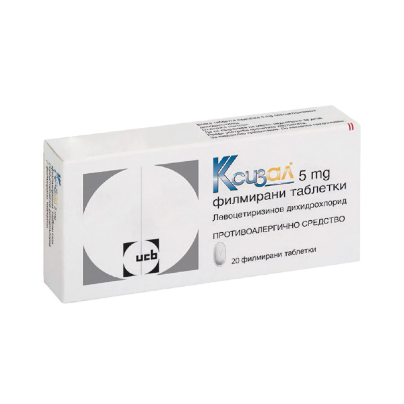 Xyzal 5 мг 20 таблетки | UCB Farchim За лечение на симптомите на алергичен ринит Помага при копривна треска (уртикария) Облекчава симптоматиката още на втория ден от лечението Лекарството може да се п Xyzal 5 мг 20 таблетки | UCB Farchim За лечение на сим