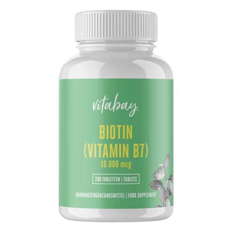 Biotin (Vitamin B7) 10000 мкг 200 таблетки | Vitabay