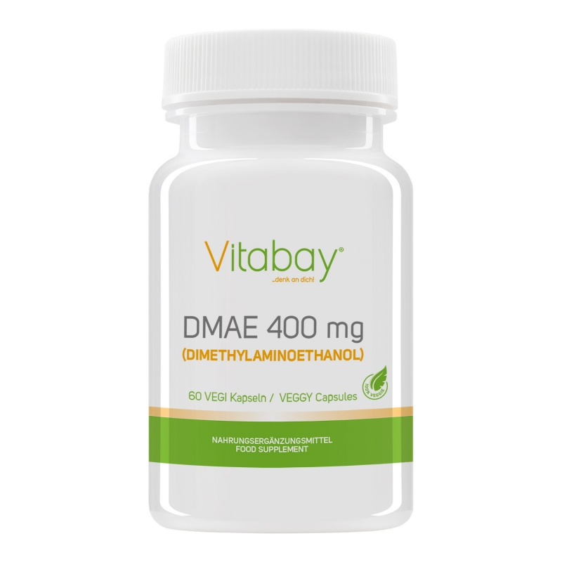 DMAE (Dimethylaminoethanol) 400 мг 60 капсули | Vitabay Подпомага работата на мозъка и нервната система Помага при когнитивните способности като памет и учене Допринася за по-добра мускулна координация DMA DMAE (Dimethylaminoethanol) 400 мг 60 капсули | V