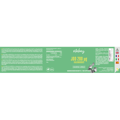 Iodine (Potassium Iodide) 200 мкг 250 капсули | Vitabay Iodine (Potassium Iodide) 200 мкг 250 капсули | VitabayДопринася за нормалното производство на тиреоидни хормони и нормалната функция на щитовидната жлеза
Спомага за нормалната когнитивна фу Iodine (Potassium Iodide) 200 мкг 250 капсули | Vitabay Допринася за нормалното производство на тиреоидни хормони и нормалната функция на щитовидната жлеза Спомага за нормалната когнитивна функция Благоприятс Iodine (Potassium Iodide) 200 мкг 250 капсули