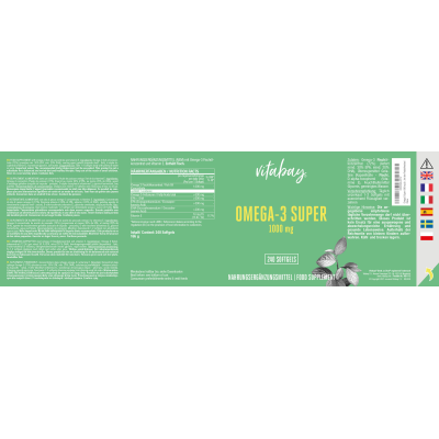 Omega-3 Super 1000 мг 240 гел-капсули | Vitabay