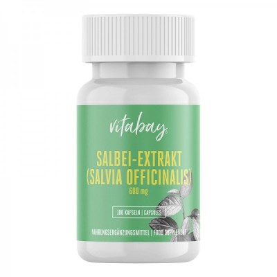 Salvia Extract 600 мг 100 капсули | Vitabay