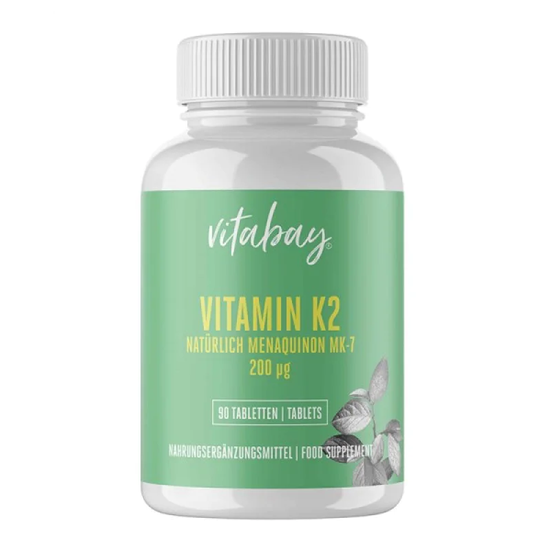Vitamin K2 (Natural Menaquinone MK-7) 200 мкг 90 таблетки | Vitabay Vitamin K2 (Natural Menaquinone MK-7) 200 мкг 90 таблетки | Vitabay