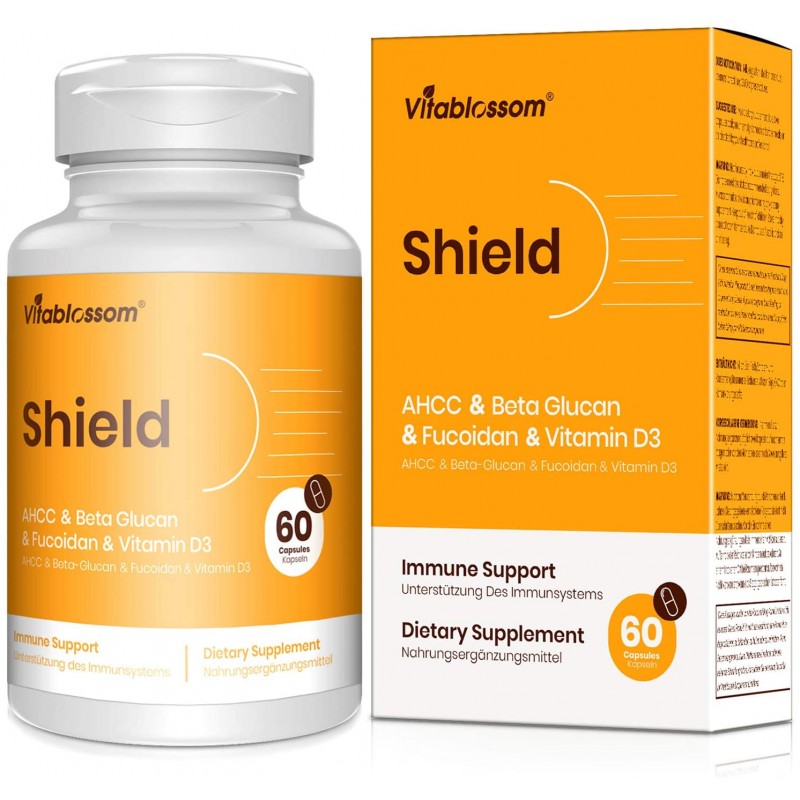AHCC & Beta Glucan & Fucoidan & Vitamin D3 60 капсули | Vitablossom