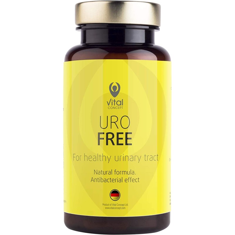 Uro Free 90 капсули | Vital Concept Повлиява заболявания на отделителната система С билкови екстракти - червена боровинка, бели аспержи, коприва и златна пръчица Подобрява разтварянето на камъни в бъбреците Uro Free 90 капсули | Vital Concept Повлиява заб