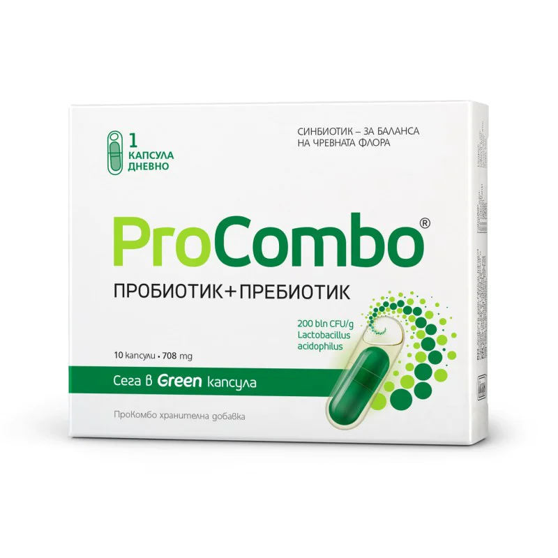 ProCombo пробиотик+пребиотик 10 капсули | Vitaslim Innove Иновативен и високоефективен синбиотик Поддържа в изправност храносмилателния тракт Подобрява процесите на смилане и усвояване на храната Регулира ProCombo пробиотик+пребиотик 10 капсули | Vitaslim