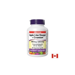 Ябълков оцет 500 mg + Хром 250 µg, 120 капсули | Webber Naturals