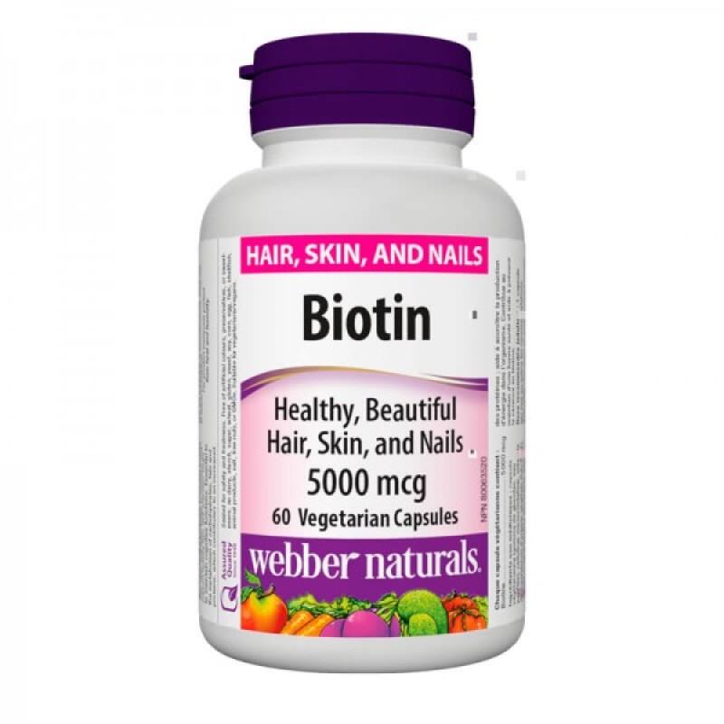 Biotin 5000 мкг 60 веге капсули | Webber Naturals