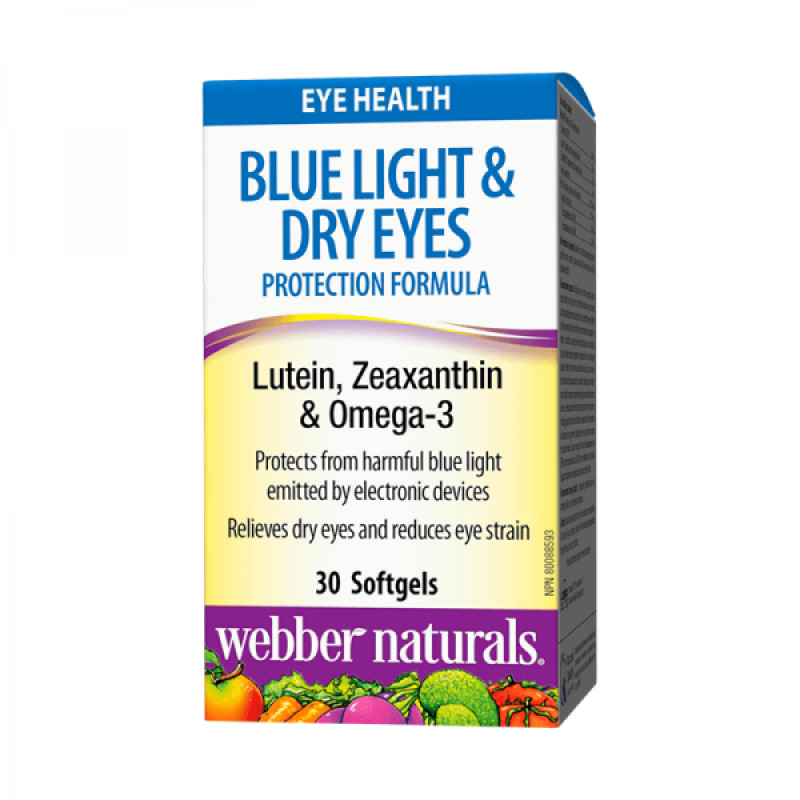 Blue Light & Dry Eyes Protection Formula 30 гел-капсули | Webber Naturals