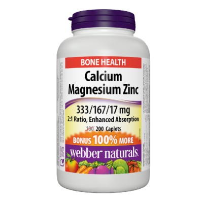 Calcium Magnesium Zinc 200 каплети | Webber Naturals Calcium Magnesium Zinc 200 каплети | Webber Naturals